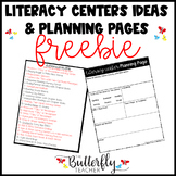 Literacy Center Ideas and Planning Pages