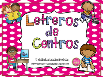 Preview of Literacy Center Labels in Spanish