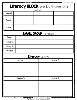 Preview of Literacy Center Planning Packet