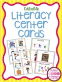 Literacy Center Pocket Chart Cards (editable)