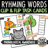 LOW PREP Literacy Centers: Rhyming Clip Cards, 3 Different