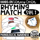 LOW PREP Literacy Center: Rhyming Match Mats with Photo Pi