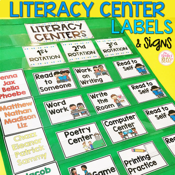 Preview of Literacy Center Rotation Board - Center Signs