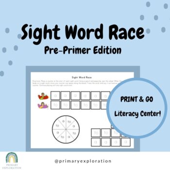 Preview of Literacy Center : Sight Word Race - Primary Sight Word Games