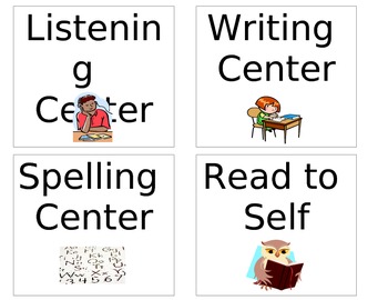 Preview of Literacy Center Signs