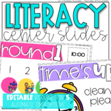 Literacy Center Rotation Slides {Editable and with Automatic Timers}