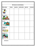 PK-2 Literacy Center Student Activity Checklist (Spanish)