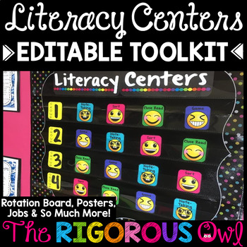 Preview of Literacy Center Toolkit Editable Rotation Board
