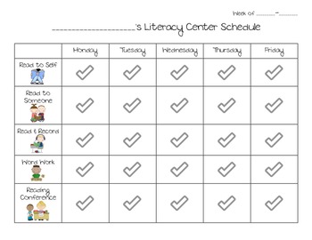 Preview of Literacy Center Tracker & Student Accountability Forms (Daily 5)