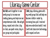 Literacy Center/Station Objective Posters