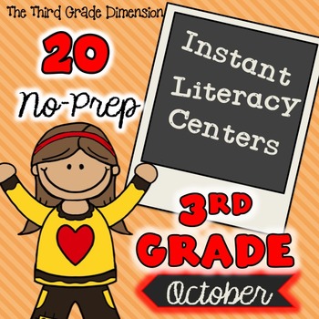 Preview of October Literacy Centers (3rd Grade)