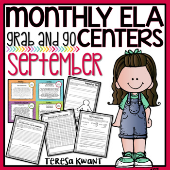 Preview of Literacy Centers 3rd, 4th, 5th, 6th Grade Back to School Printables