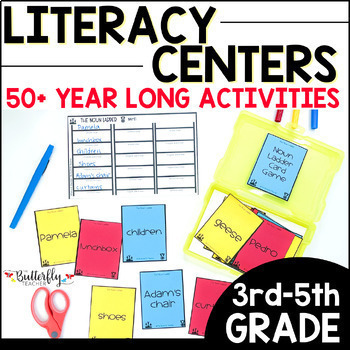 Preview of Literacy Centers Activities 3rd 4th 5th Grade Spiral ELA Grammar Review