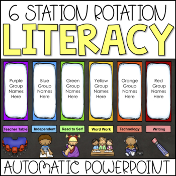 Literacy Centers Automatic Center Rotation PowerPoint