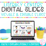 Literacy Centers Digital Slides and Visuals | Classroom Ma