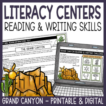 Preview of Literacy Centers | Free | Reading Comprehension | Printable & Digital