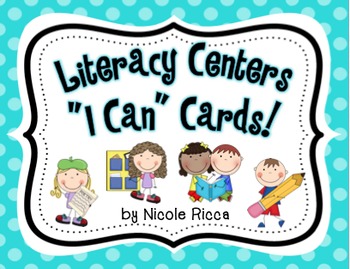 Preview of Literacy Centers "I Can" Cards {Common Core Aligned}
