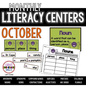 Preview of Literacy Centers- OCTOBER