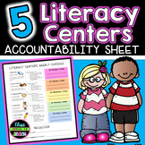 Literacy Centers Student Accountability Sheet