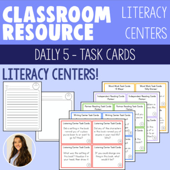 Preview of DAILY 5 - Literacy Center Task Cards for EVERY CENTER!