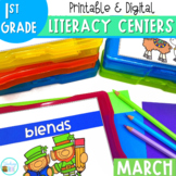 Literacy Centers for First Grade includes St Patrick's Day