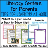 Back to School Night Parent's Guide to Literacy Centers | 