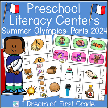Preview of Literacy Centers for Preschool -Paris Olympics 2024