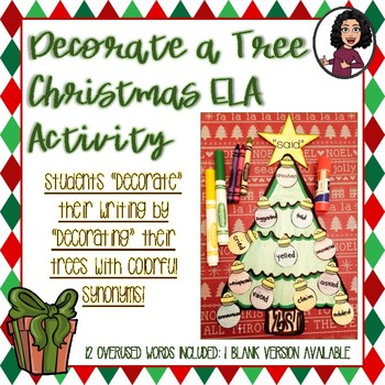 Literacy Christmas Activity:Decorate a Tree w/ Synonyms by ...