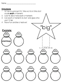 Literacy Christmas Activity:Decorate a Tree w/ Synonyms by ...