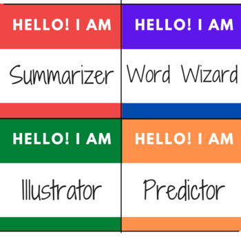 Preview of Literacy Circle Role Name Tags