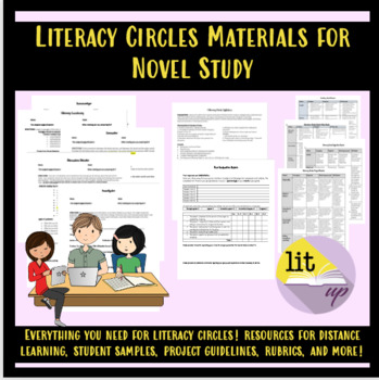 Preview of Literacy Circles for Novel/Book Study High School (Remote/Distance & In-Person)