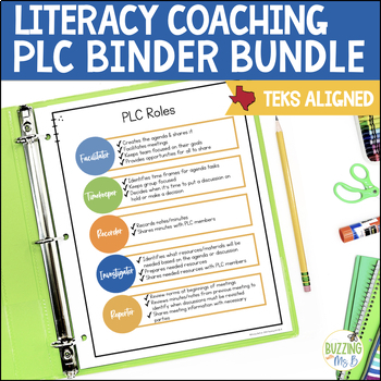 Preview of Literacy Coach PLC Binder Bundle: Forms + Agendas + Activity Binder + Vocabulary