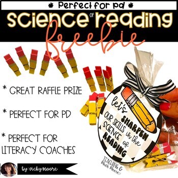 Preview of Literacy Coach PD Gift Tags for Raffle | Science of Reading tags