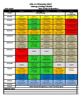 Preview of Literacy Coaching Schedule