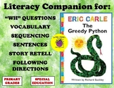 Literacy Companion for The Greedy Python by Eric Carle Voc