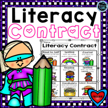 Preview of Literacy Menus Freebie | Literacy Contracts | Literacy Choice Activity Board