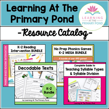 Preview of Learning At The Primary Pond Resource Catalog