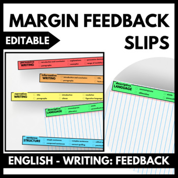 Preview of Margin Feedback Slips: English - Writing [EDITABLE]