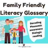 Family Friendly Literacy Glossary Handout and Cheat Sheet