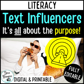 Preview of Literacy - It's all about the Purpose - Text Influencers