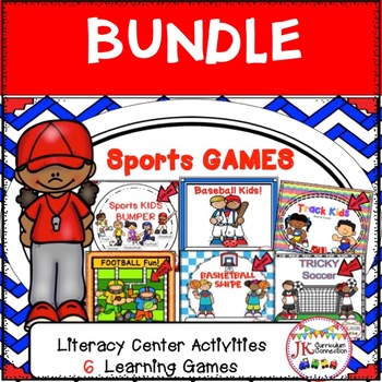 Literacy Learning Games BUNDLE - Sports Kids Themed by JK Curriculum ...