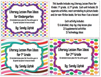 Preview of Literacy Lesson Plan Bundle K-2