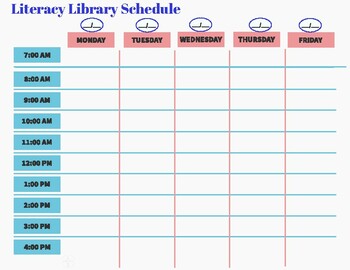 Literacy Library Schedule Poster by Evans Science and More | TPT