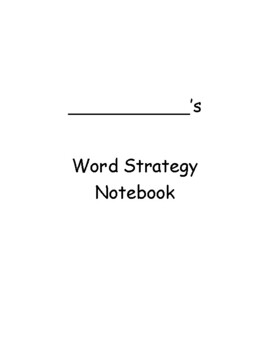 Preview of Literacy Materials: Word Strategy Notebook