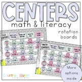 Literacy & Math Centers Rotation Board Display | ELA & Mat