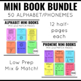 Mini Books Bundle - 50 Phoneme and Alphabet Low Prep Printables