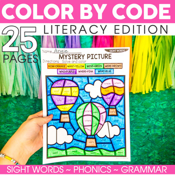 Preview of Literacy Color by Code and Color by Sight Word | Literacy Morning Work