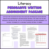 Literacy Persuasive Essay Assignment Package