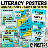 Literacy Poster set Homophones & Parts of Speech • There, 