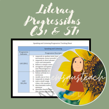 Preview of Literacy Progressions ES1, ST1 Student Tracking Sheets with NSW Outcomes